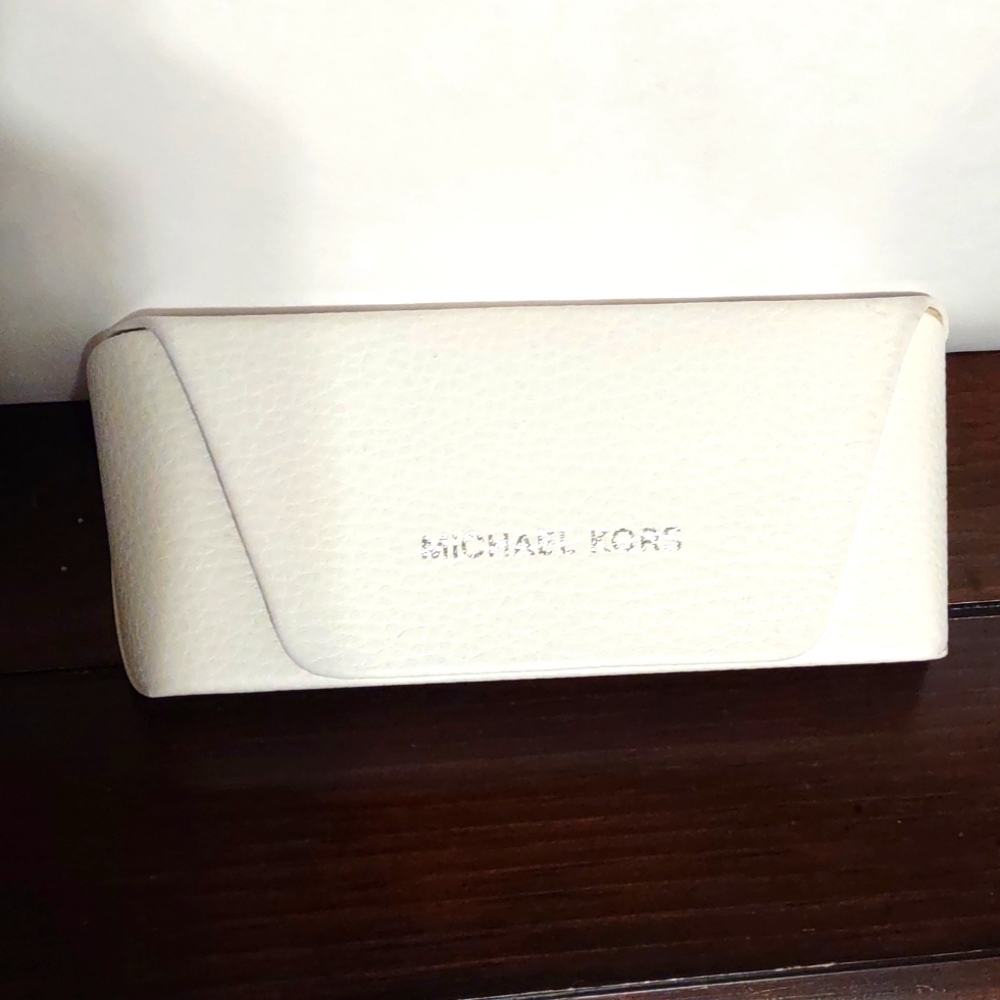 Michael Kors eye glass case white